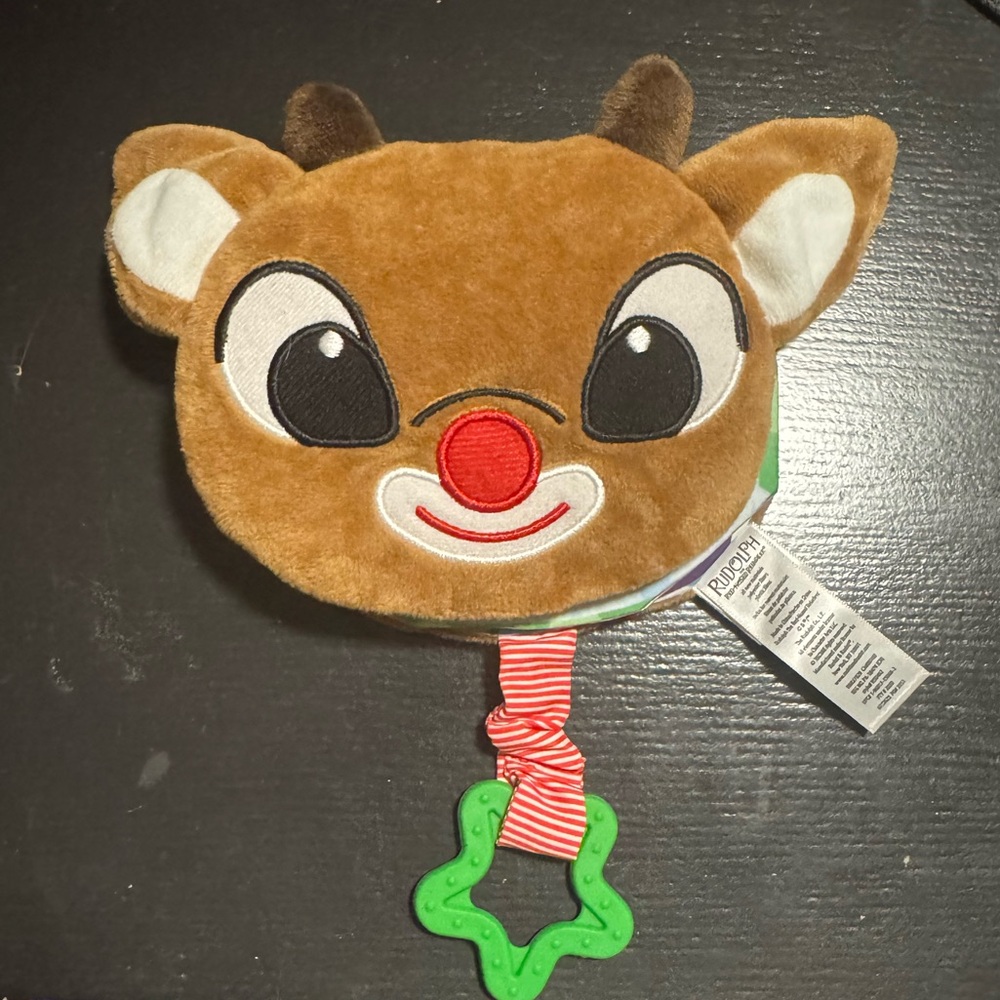 Rudolph the Red Nosed Reindeer-Baby Soft Crinkle book and teether